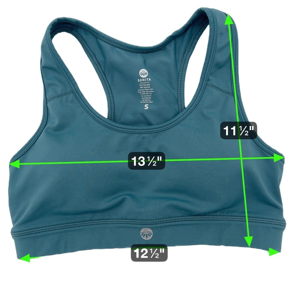Senita Athletics Teal Sports Bra Shorts Set Womens Small Workout Yoga Gym Pocket - Picture 5 of 12